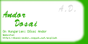 andor dosai business card
