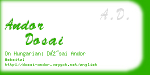 andor dosai business card